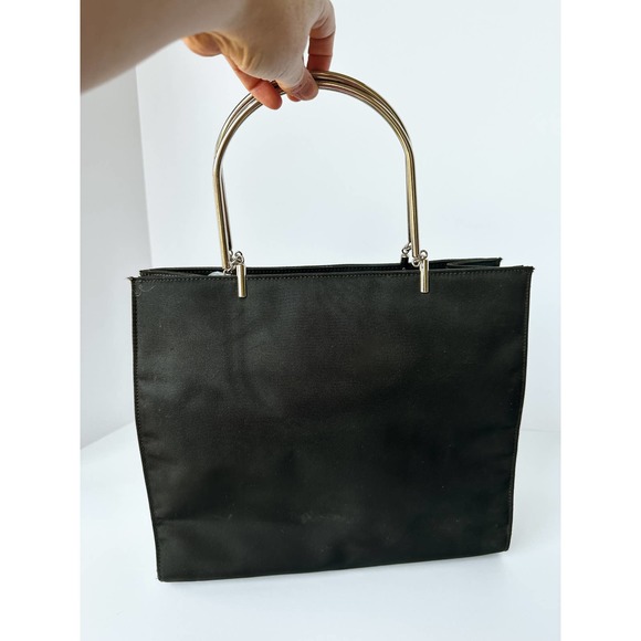 Nine West Nylon Black Handbag with Silver Handles - Picture 1 of 5